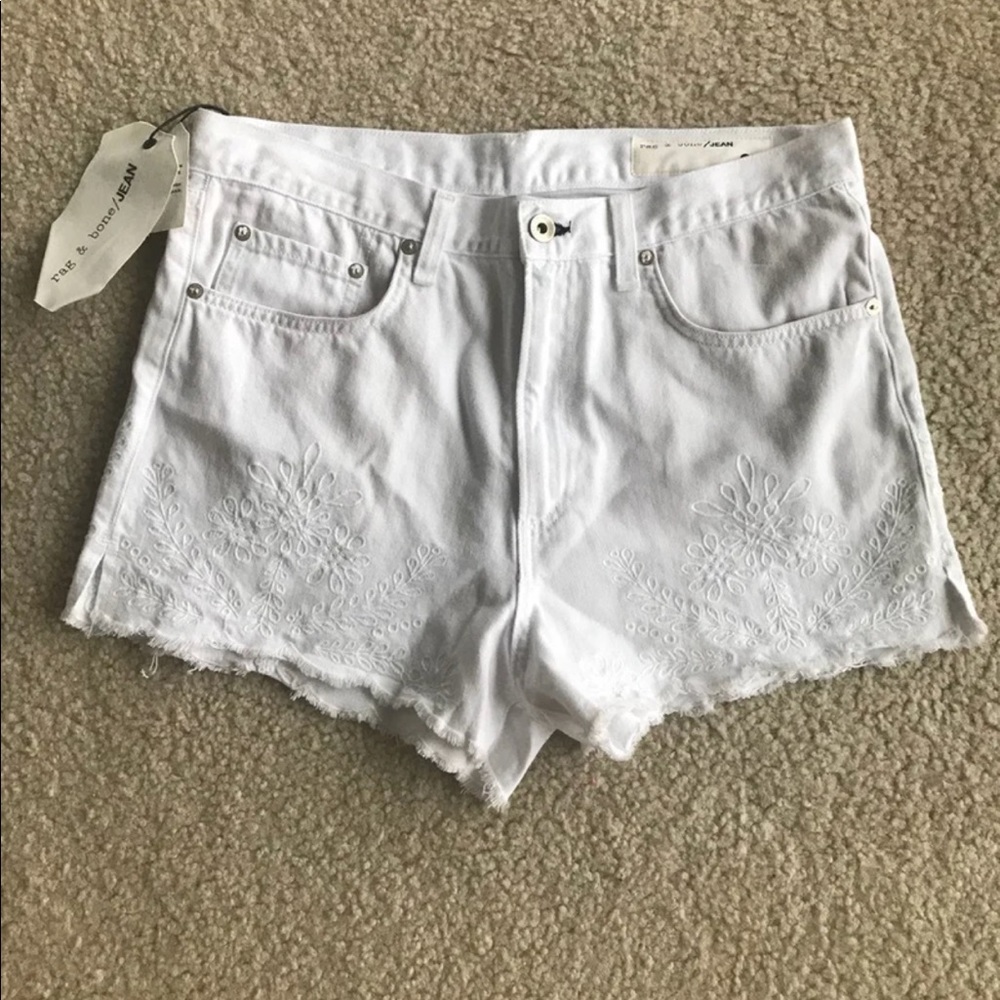 NWT rag&bone white jean shorts